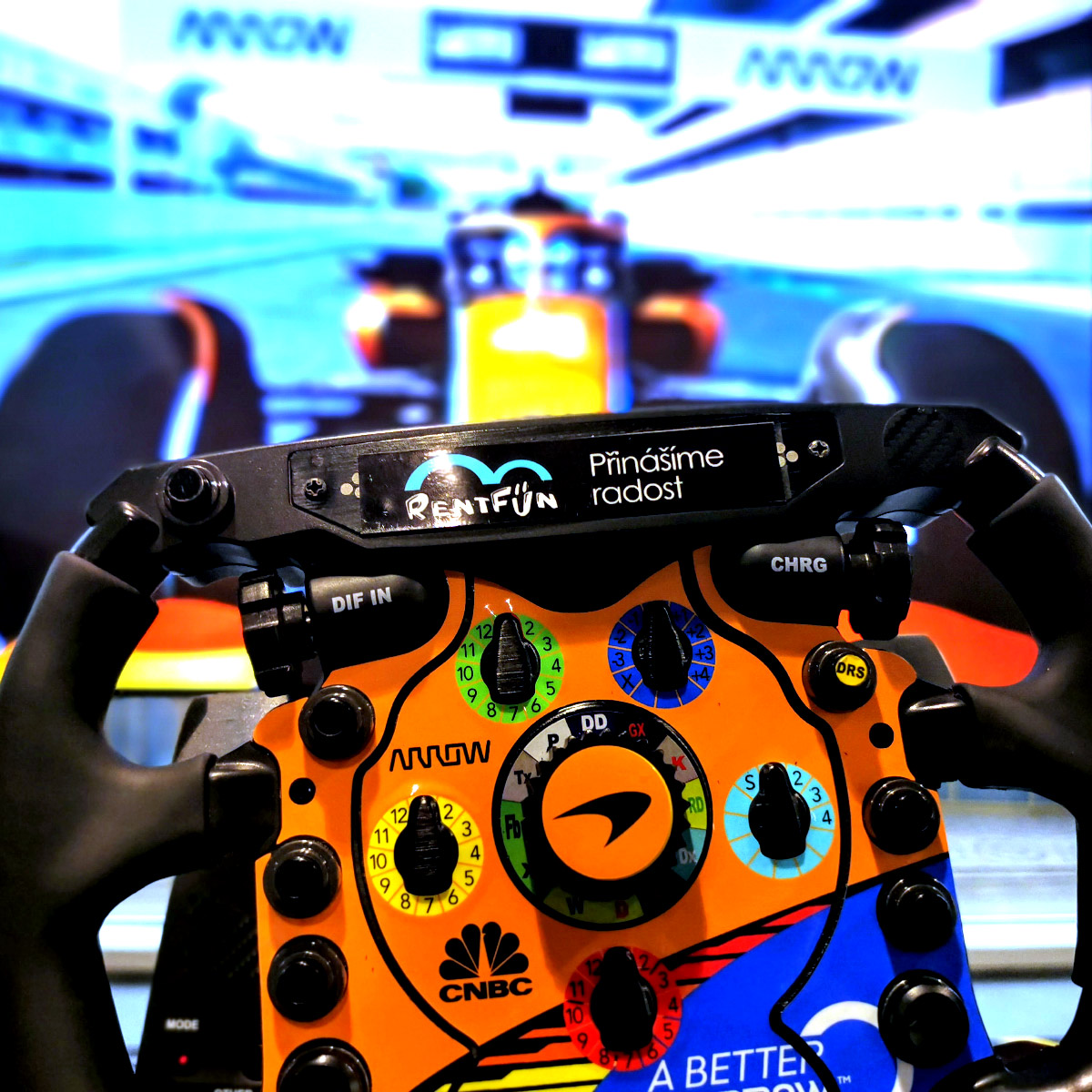 Simulátor Formule pronájem - ukázka možností loga na trati