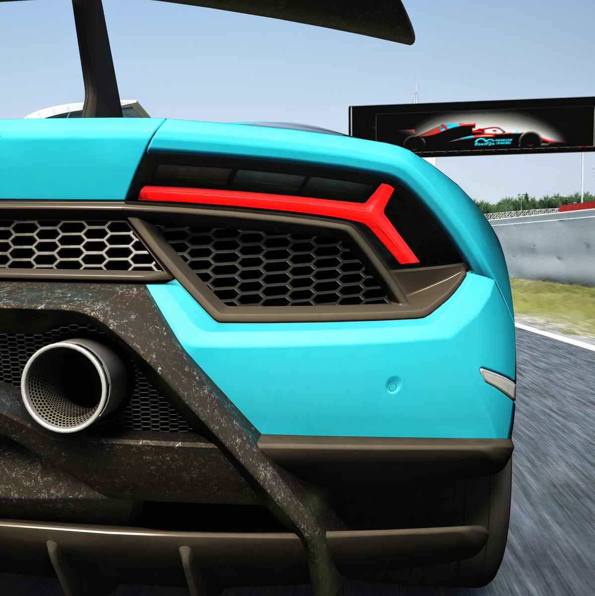 Závodní simulátor Lamborghini - ukázka možností foto  na trati