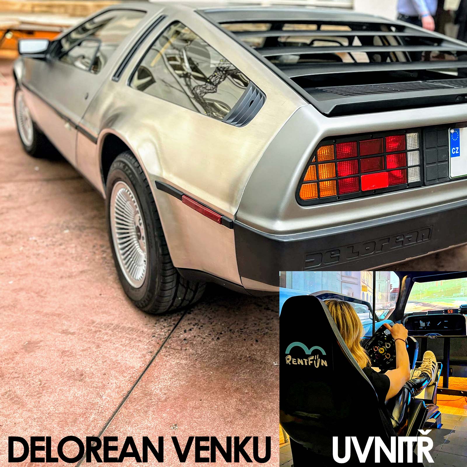 Závodní simulátor DeLorean | Firemní akce, Praha, CZ