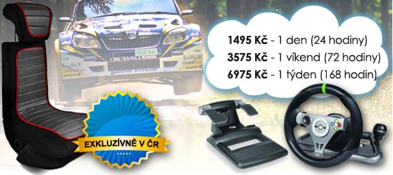 Ceny | Pronájem Rally autosimulátoru Varianta 2 - Super Zábava: 965 Kč/den, 1575 Kč/víkend, 2615 Kč/týden